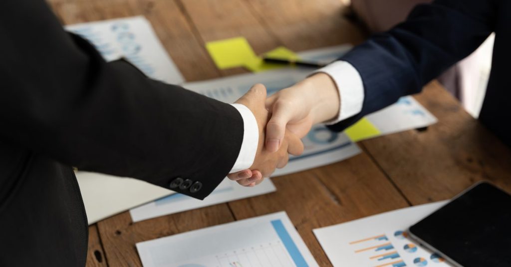 handshake, person to person