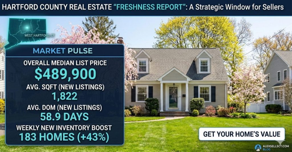Hartford County Real Estate Market Data Infographic Spring 2026